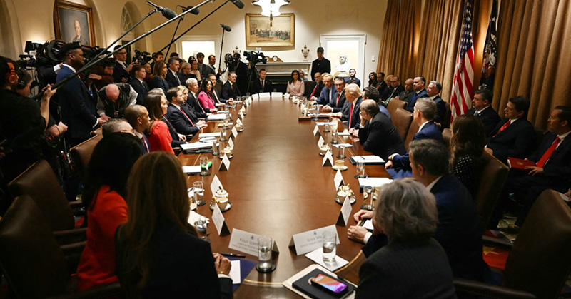 Long table with government officials