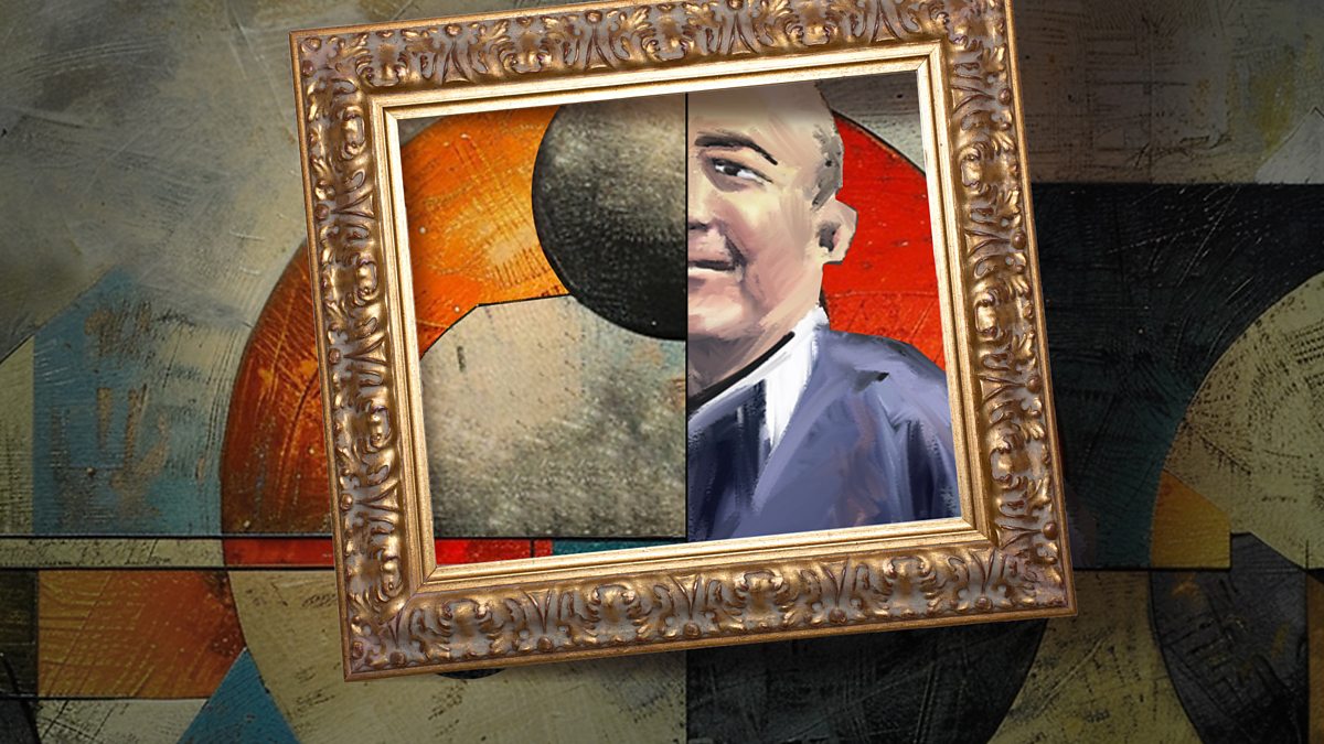 Framed painting hanging if front of another painting